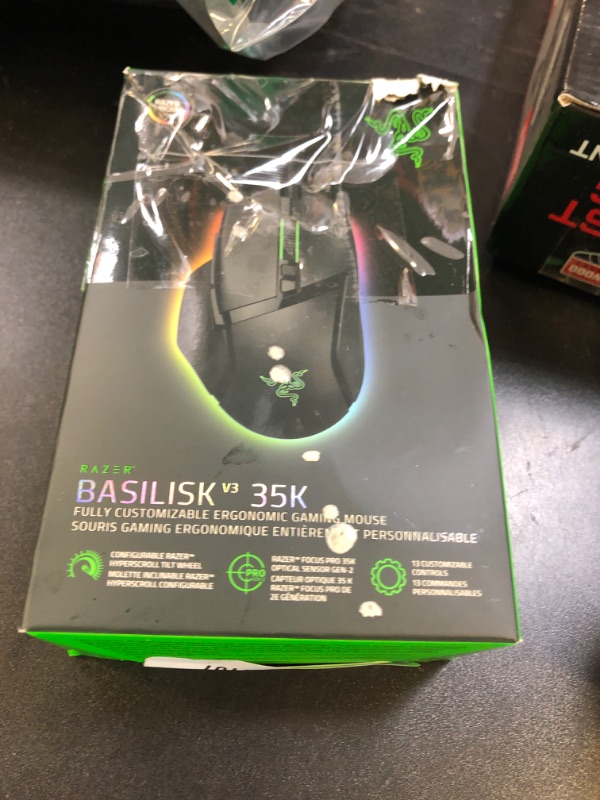 Photo 1 of Razer Basilisk V3 35K Wired Ergonomic Gaming Mouse : HyperScroll Tilt Wheel - 35K DPI Optical Sensor Gen 2-13 Customizable Controls - Chroma RGB - Optical Switches Gen 3 - Speedflex Cable