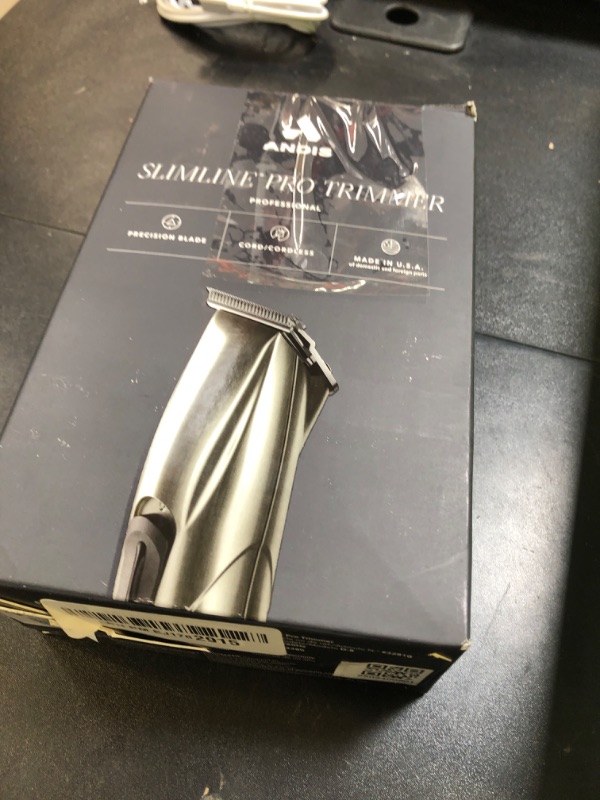 Photo 1 of Andis 32810 Slimline Pro Cord/Cordless Beard Trimmer, Lithium Ion T-Blade Trimmer, Close Cutting T-Blade Zero Gapped, Chrome