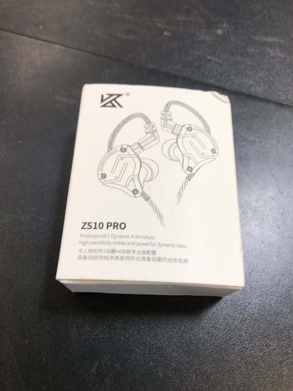 Photo 1 of Linsoul KZ ZS10 Pro, 4BA+1DD 5 Driver in Ear Monitor, HiFi Wired Earbuds, Gaming Earbuds, Hybrid IEM Earphones with Stainless Steel Faceplate, Detachable Cable for Musician(with Mic, Dark Black)