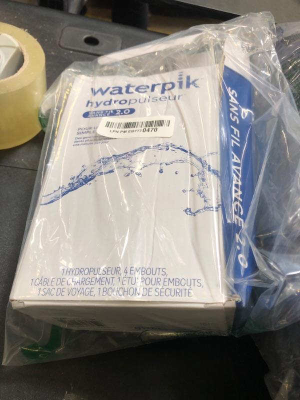 Photo 1 of Waterpik Cordless Advanced 2.0 Water Flosser For Teeth, Gums, Braces, Dental Care With Travel Bag and 4 Tips, ADA Accepted, Rechargeable, Portable, and Waterproof, Gray WP-587, Packaging May Vary