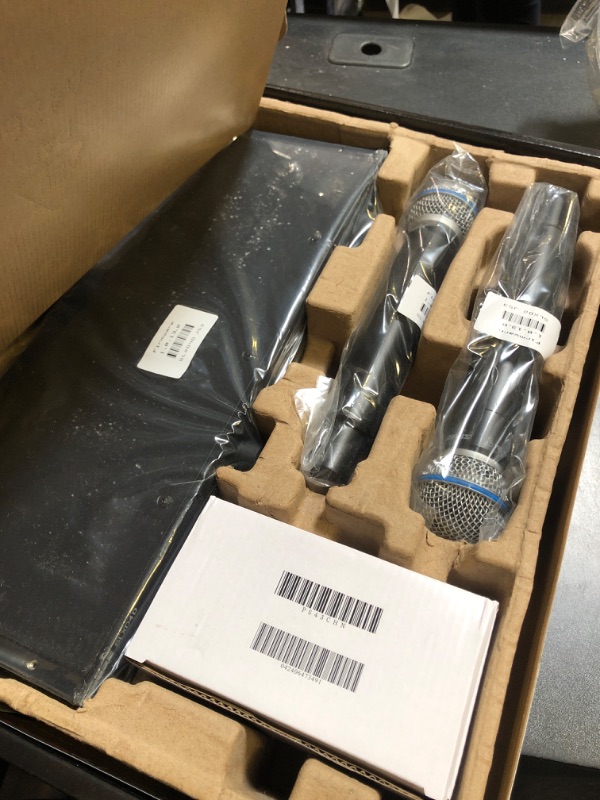 Photo 1 of Shure SLXD24D/B58 Dual Channel Digital Wireless Microphone System - Includes Two SLXD2 Handheld Transmitters with BETA 58A Vocal Mic Capsules, SLXD4D Rack Mount Receiver | G58 Band (SLXD24D/B58-G58)