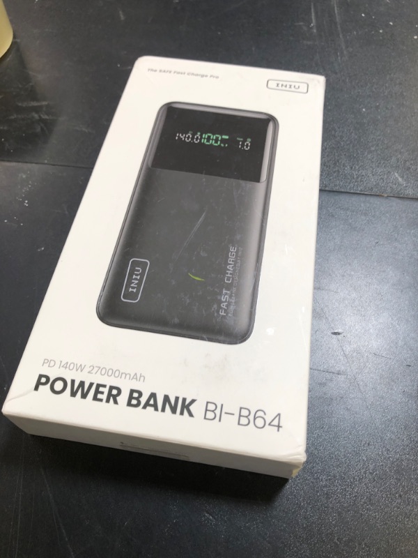 Photo 1 of INIU 140W Power Bank, 27000mAh High Capacity Laptop Portable Charger, USB C in&Out Tablet Powerbank, Digital Display Phone Charger, Travel Charger Compatible with iPhone 16, iPad, MacBook, Laptop etc.