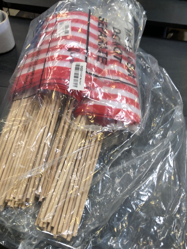 Photo 1 of 150 Pcs Small American Flags on Stick, 8 x 12 Inch Mini US Flags Wooden Stick Bulk Hand Held Stick Flags for Lawn Yard 4th of July Decorations Independence Memorial Day Patriotic Parades Veteran Party