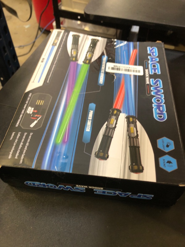Photo 1 of 4 Pack  Sword Saber with FX Sound (on-Off Control) and Full Retractable Handle, 4 Colors LED Glow in The Dark Toy for Kids Adult