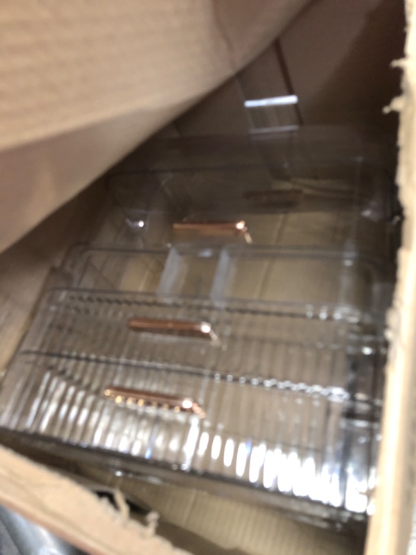 Photo 1 of MATIHO Makeup Organizer Makeup Storage Organizer with Lid and Drawers Cosmetics Skincare Organizer with Lipstick Holder for Vanity Countertop Bathroom Dresser (Transparent White)