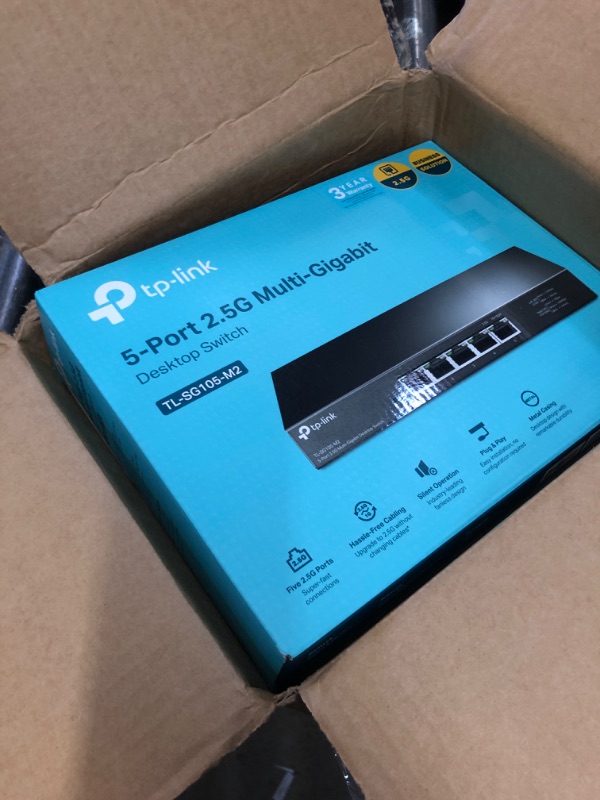 Photo 1 of TP-Link TL-SG105-M2-5 Port Multi-Gigabit Unmanaged Network Switch, Ethernet Splitter, 2.5G Bandwidth, Plug & Play, Desktop/Wall-Mount, Fanless Metal Design