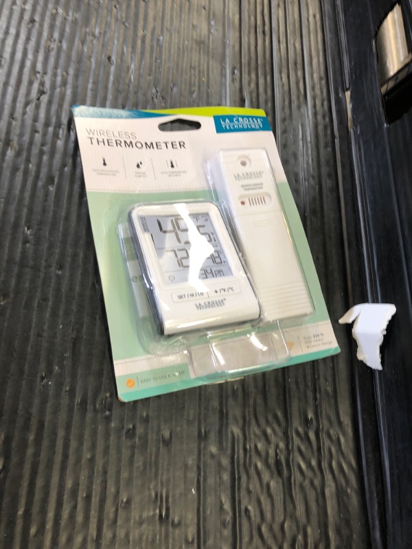 Photo 1 of La Crosse Technology Wireless Indoor/Outdoor Temperature Monitor with Hi/Low Records, Humidity, 12/24 Hour Time - 330 Foot Transmission Range