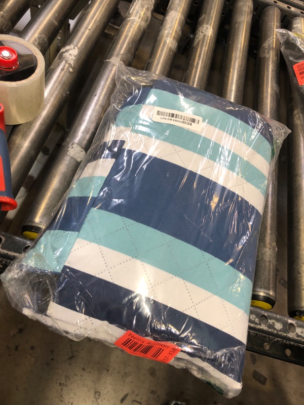 Photo 1 of ZAZE Picnic Blankets Beach Blanket, 80''x80'' Extra Large Thick 3-Layers, Sandproof Machine Washable Waterproof Foldable Oversized XL Outdoor Mat, for Camping, Park, Travel, Grass(Blue White Stripe)