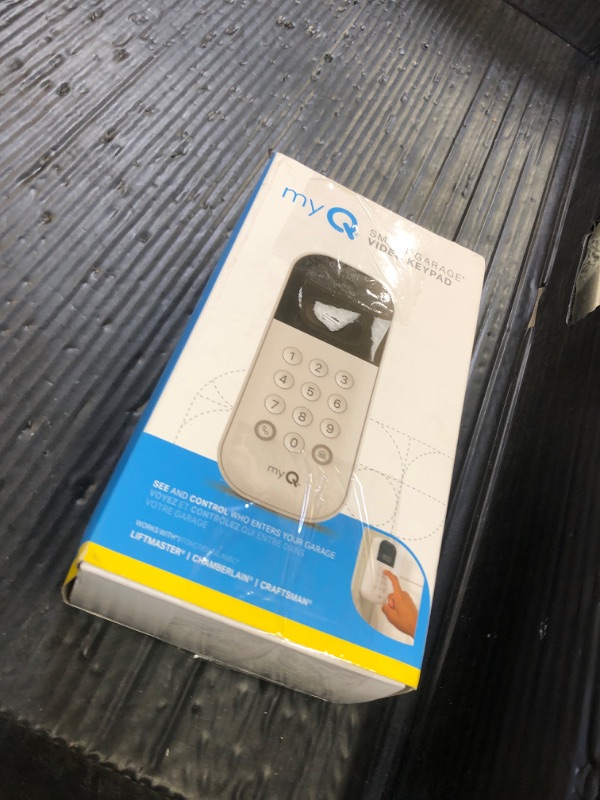 Photo 1 of myQ Smart Garage Door Video Keypad with Wide-Angle Camera,Customizable PIN Codes,and Smartphone Control–Take Charge of Your Garage Access Works with Chamberlain, LiftMaster and Craftsman openers,White