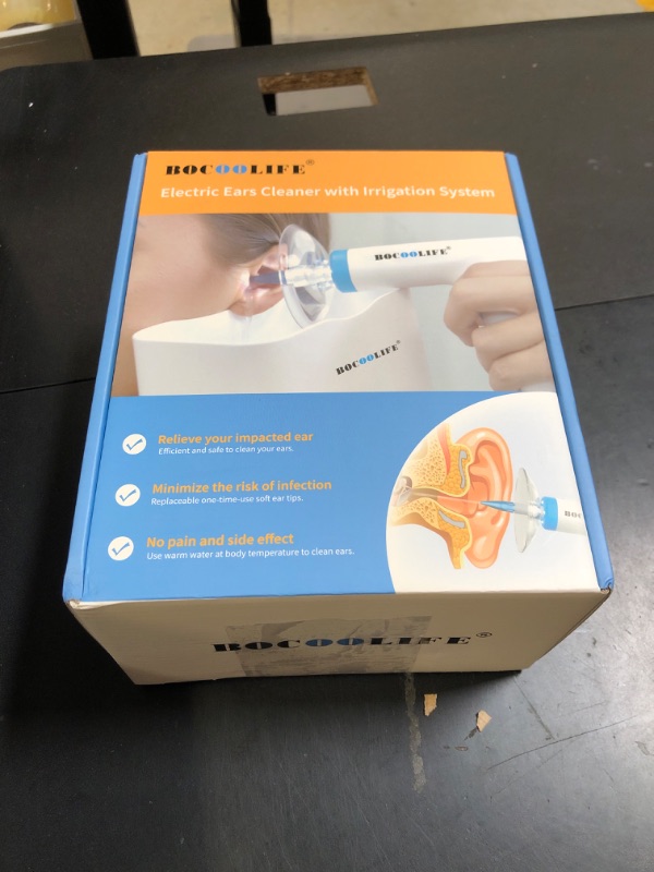 Photo 1 of BOCOOLIFE Ear Wax Removal Kit, Electric Ears Cleaner with Light Ear Cleaning kit, Safe & Effective Ear Flushing Kit for Adults, Ear Irrigation Flushing System with 4 Pressure Settings, 7 Ear Tips