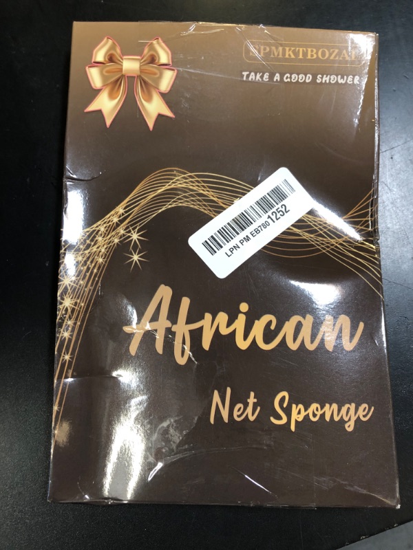 Photo 1 of SPMKTBOZAI African Net Sponge Authentic, African Exfoliating Sponge Real African Net Black Owned, African Bath Sponge Back Scrubber, Body Exfoliator Shower Bath Accessories (Black)