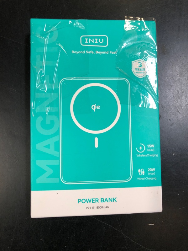 Photo 1 of INIU Magnetic Portable Charger, Ultra Slim Qi2 Certified 5000mAh 20W Magnetic Power Bank, USB C in&Out Wireless Battery Pack with Foldable Stand, Phone Charger, Only for iPhone 16/15/14/13/12 Series