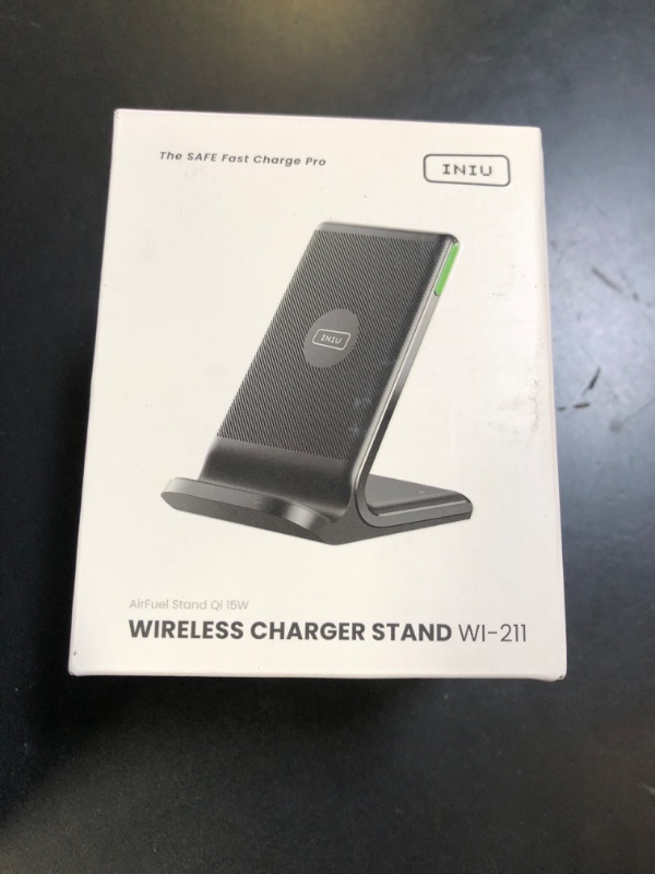 Photo 1 of INIU Wireless Charger, 15W Fast Qi Certified Wireless Charging Station with Sleep-Friendly Adaptive Light Compatible with iPhone 16 15 14 13 Pro XS 8 Plus Samsung Galaxy S25 S24 S23 Note 20 Google etc