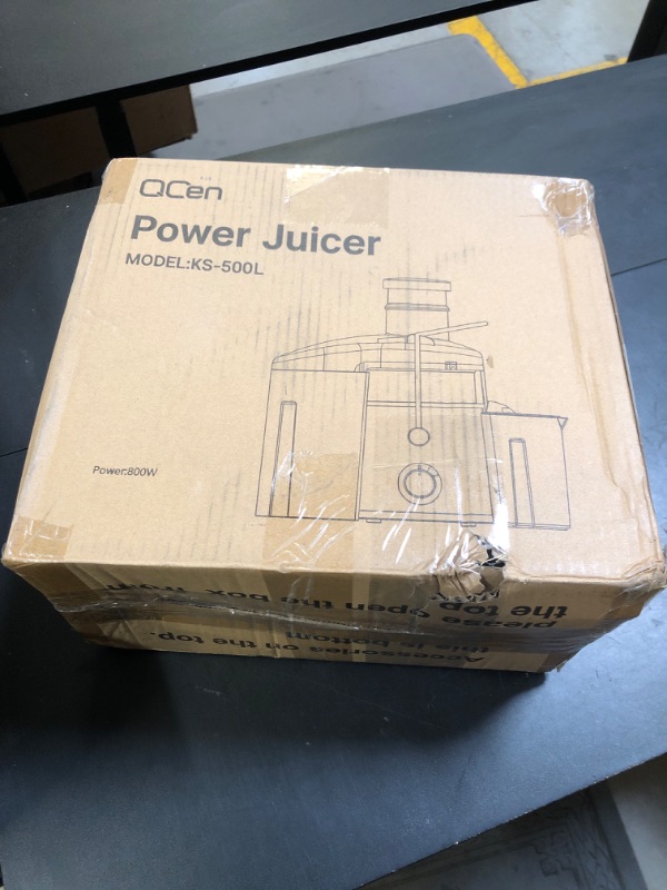 Photo 1 of QCen Juicer Machine, 800W Centrifugal Juicer Extractor with 3” Wide Mouth Feed Chute for Fruits & Vegetables, Easy to Clean, Stainless Steel, BPA-Free
