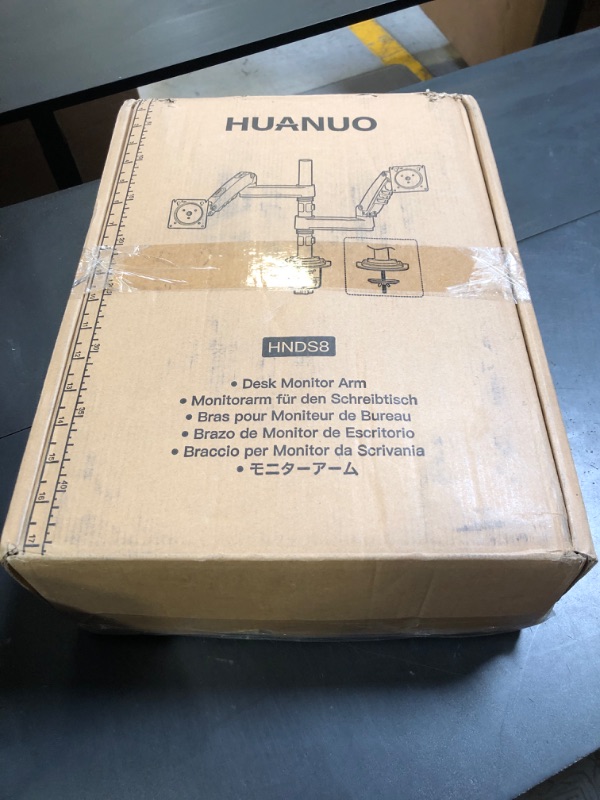 Photo 1 of HUANUO 17-32 Inch Dual Monitor Stand, Gas Spring Dual Monitor Mount, Monitor Stand 2 Monitors, Ergonomic Adjustable Tilt/Swivel/Rotate, Weight Max 19.8 lbs, VESA 75/100mm