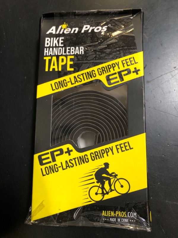 Photo 1 of ALIEN PROS Bike Handlebar Tape Black New Model EP+ (Set of 2) - Wrap Your Bike for an Awesome Comfortable Ride - Enhance Your Bike Grip with These EVA PU Plus Bicycle Handle bar Tape, Black