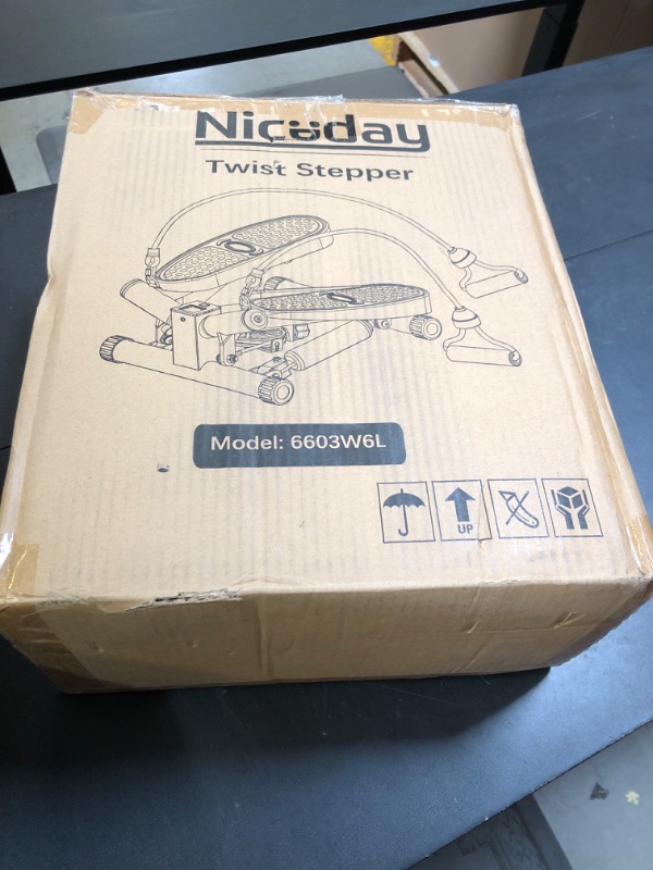Photo 1 of Niceday Twist Stepper for Exercise at Home, Mini Stair Stepper with Resistance Bands at Home Workout Equipment with 300LBS Loading Capacity, Hydraulic Fitness Stepper with LCD Monitor Gray