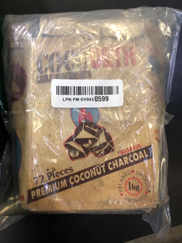 Photo 1 of CocoUrth 100% Natural Hookah Coconut Shell Charcoal Cube 25x25x25mm 72 PCS Electric Burner Briquettes Used Also for Cooking, Grilling, Barbecuing, Incense Narguile Coal (1kg)