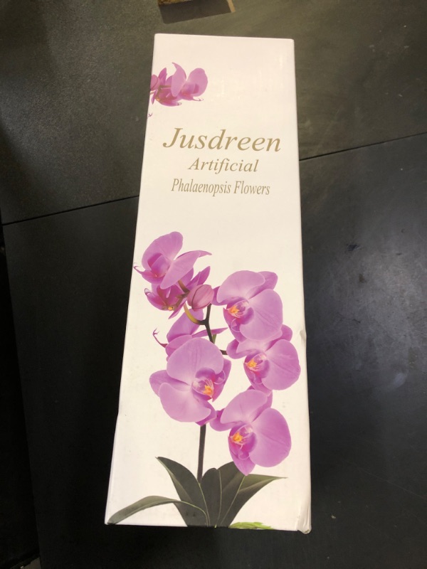 Photo 1 of Jusdreen 1 Pcs Glass Vase Artificial Orchid Flower Bonsai Vivid Phalaenopsis Flowers Potting for Home Office Décor,Table Centerpiece Room Decorations 14.5 INCH (Glass Vase/White Orchid)