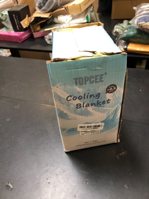 Photo 1 of Topcee Cooling Blanket(90"x108"King Size) for Night Sweats Absorbs Heat to Keep Adults Cool on Warm Nights, Q-Max 0.5 Cooling Blankets for Hot Sleepers, Ultra-Cool Lightweight Blanket for Bed