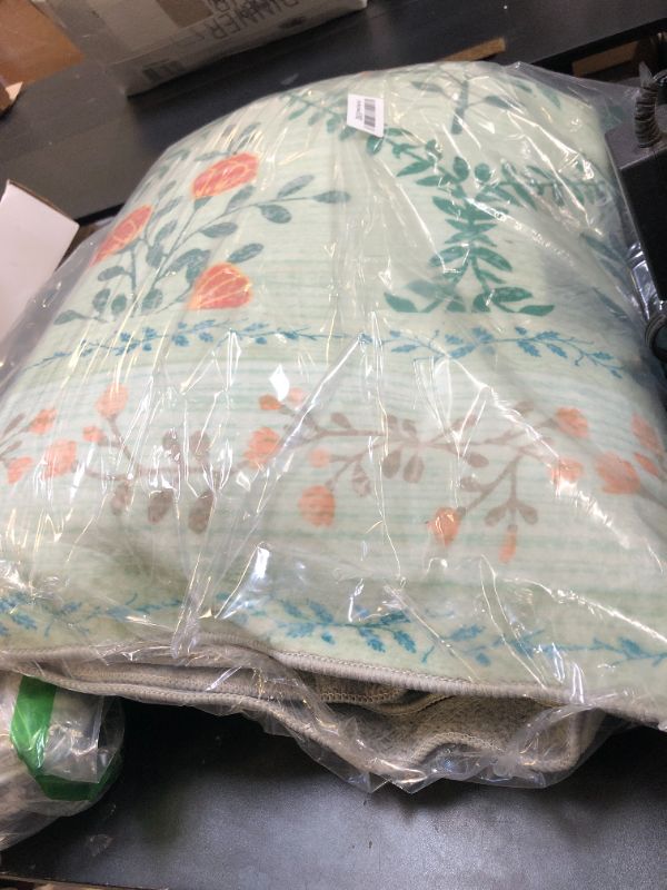 Photo 1 of YIHOUSE 6x9 Washable Rug for Bedroom, Green Floral Rugs for Living Room Non Slip Ultra-Thin Large Boho Rug for Kids Playroom, Classroom, Girls Dorm, Nursery, Green Multi
