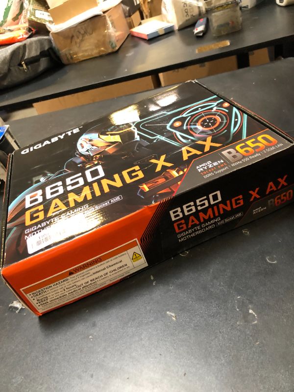 Photo 1 of GIGABYTE B650 Gaming X AX (AM5/ LGA 1718/ AMD/ B650/ ATX/ 5-Year Warranty/ DDR5/ PCIe 4.0 M.2/ PCIe 4.0/ USB 3.2 Gen2x2 Type-C/AMD Wi-Fi 6E/ Realtek 2.5GbE LAN/Motherboard)