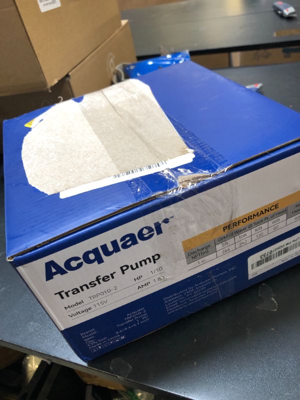 Photo 1 of Acquaer Portable Electric Utility Water Transfer Pump 115V 1/10 HP with Suction Hose Kit, Low Suction Water Removal for Water Beds, Pools, Rain Barrel, Aquariums