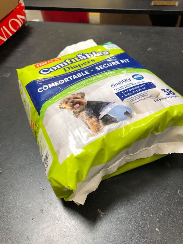 Photo 1 of New! Hartz® Comfitables® Disposable Dog Diapers, Size XS 38 count, Comfortable & Secure Fit, Easy to Put On, Super Absorbent Male and Female Diaper