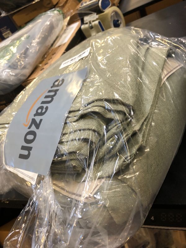 Photo 1 of Sage Green 100% Blackout Linen Curtains 120 Inches Extra Long Ceiling to Floor,Eyelet Top Full Black Out Room Darkening Thermal Insulated Sliding Glass Door Curtain Panels W50 x L120 Inch Length