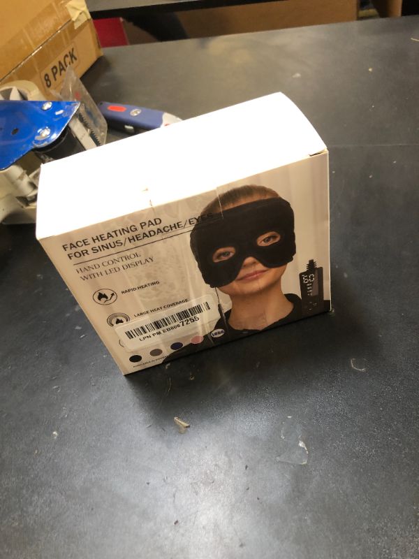 Photo 1 of Moist Heat Sinus Pressure Relief Mask with 3 Heat Settings, Extra Large Face Heating Pad for Eyes, Sinusitis, Hormone Migraine, Tension Headache Relief