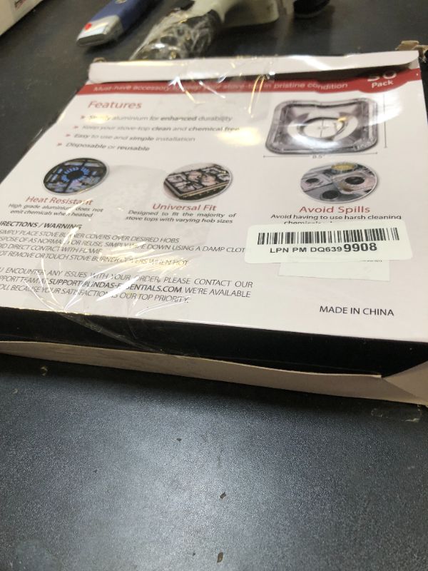 Photo 1 of Gas Stove Burner Liners (50 Pack) - Disposable Aluminium Foil Covers, 8.5” Heat-Resistant Protector, Fits Gas or Electric Ranges, Thick Foil for Mess-Free Cooking, Perfect Stove Cover for Kitchen