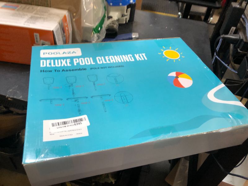 Photo 1 of Pool Cleaning Kit, 14.5'' Pool Brush Head & Ultra Fine Mesh Pool Skimmer Net with Pole, Aluminum Frame Pool Net Skimmer & Pool Brush with Pole,Pool Net & Pool Brushes for Cleaning Pool Walls with Pole