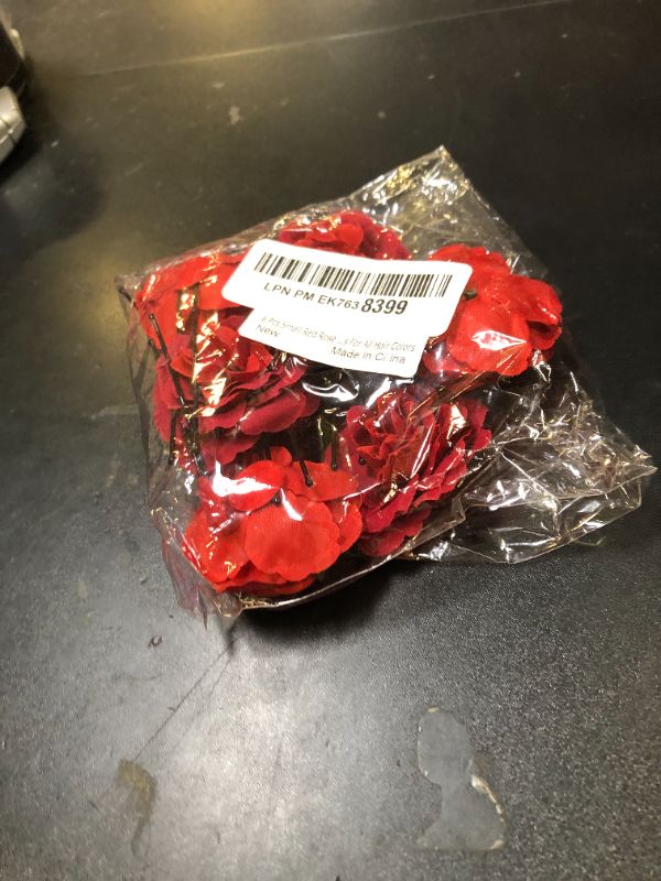 Photo 1 of 6Pcs Small Red Rose Hair Clip - Pleasant Colors Red Hair Accessories for Women 2.1 x 3.7", Elegant Floral Design for Any Style, Durable Metal Alloy & Fabric - Wide Application, Good Gift Idea for Her