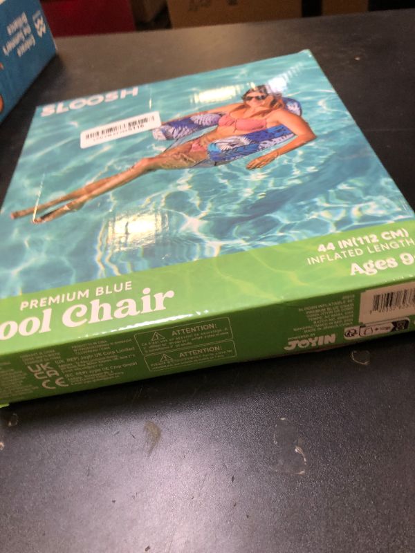 Photo 1 of SLOOSH Inflatable Pool Noodle Chair,Pool Floats Chair Adult with Plant Pattern,Floating Water Hammock,Blow up Pool Noodles Rafts for Relaxing Swimming Party Summer Water Beach Lake Fun,Blue