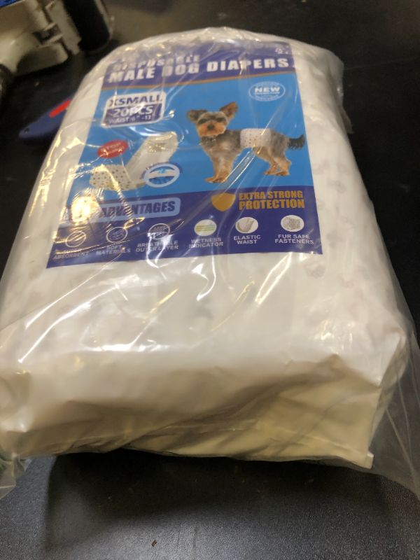 Photo 1 of Pet Soft Dog Diapers Male - Disposable Male Dog Wraps Wetness Indicator, Ultra Absorbent Doggie Diapers Comfortable for Incontinence Excitable Urination, 20pcs XSmall
