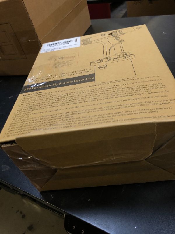 Photo 1 of UPWOOD Pneumatic Hydraulic Pop Rivet Gun, Self-Suction Air Riveter Riveting Tool with 100 pcs Blind Rivets and 3/32" 1/8" 5/32" 3/16" Nose Pieces