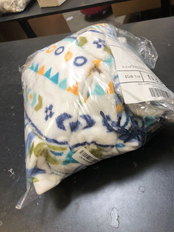 Photo 1 of CASAAGUSTO Boho Throw Blanket - Blue and White Decorative Blankets with Tassel, Printed Flannel Bohemian Blanket for Chair, Bed, Sofa, Couch(50 * 60, Blue and White)