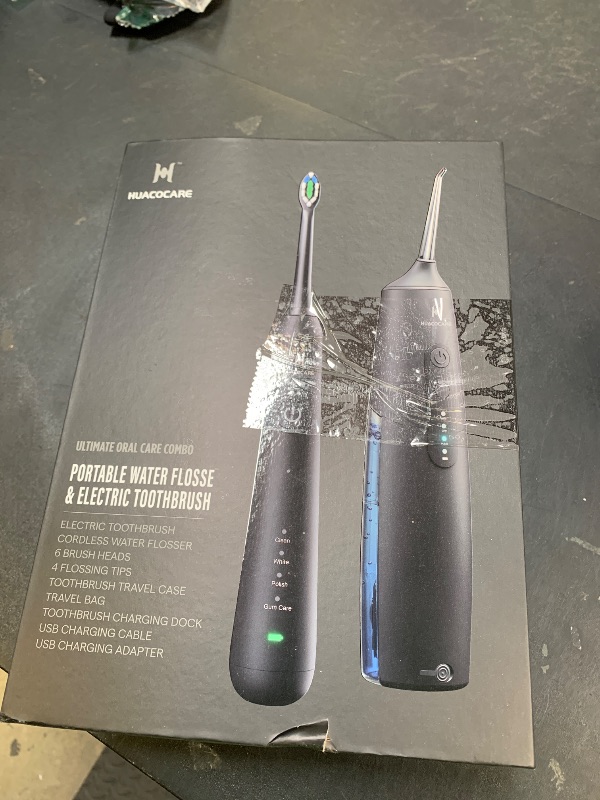 Photo 1 of 2-1 Oral Clean Kit- Water Dental flosser & Electric Toothbrush Combo- Brushing & Flossing- for Teeth Cleaning and Gum Health (Black)