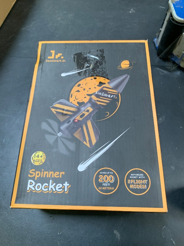 Photo 1 of SainSmart Jr. Rocket Launcher for Kids, 200 Feet of Flight Altitude, Motorized Air Rocket with Parachute, Self-Launching Outdoor Toy with Safely Land, Black