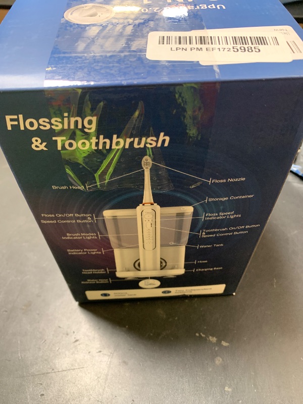Photo 1 of Electric Toothbrush with Water Flosser - Wireless Charging 3 in 1 Flossing Toothbrush - 500ML Professional Cordless Brush and Flosser in One - 5 Brush Modes & 3 Floss Speed (White)