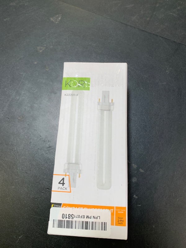Photo 1 of (Pack of 4) 13 Watt Single Tube 2 Pin GX23 Base - 5000K Bright White 50K - CFL Light Bulb - Replacement for Sylvania 21135 CF13DS/850- Philips 146878 PL-S 13W/850 and GE 97572 F13BX/850