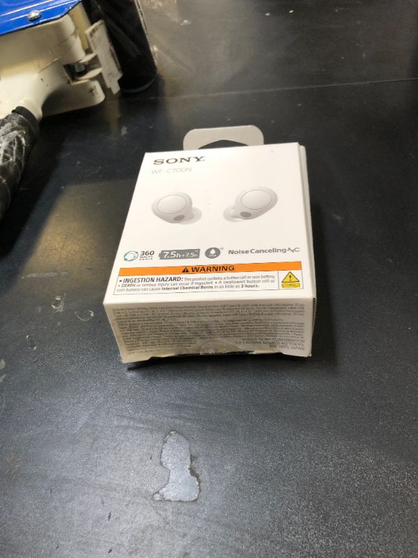 Photo 1 of Sony WF-C700N Truly Wireless Noise Canceling in-Ear Bluetooth Earbud Headphones with Mic and IPX4 Water Resistance, White