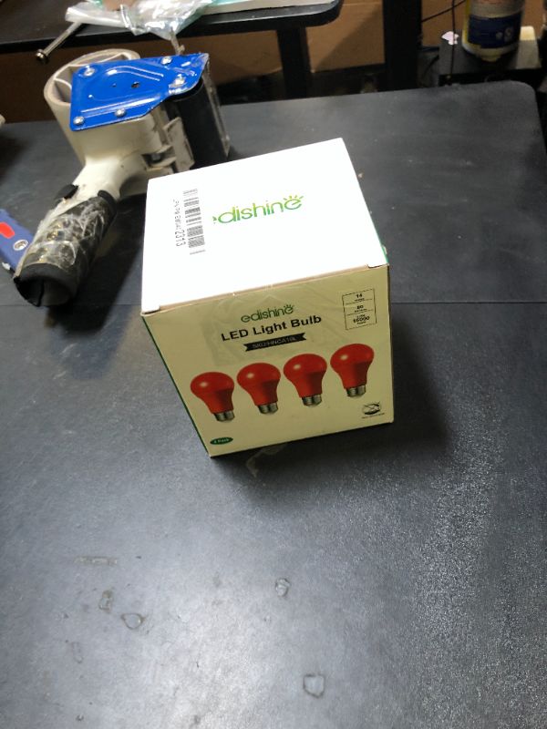 Photo 1 of EDISHINE Red Light Bulbs, Red LED Bulb Equivalent 100W Colored Light Bulbs, E26 Base A19 Light Bulb for Christmas Decoration, Holiday Lighting, Porch Patio, 4 Pack