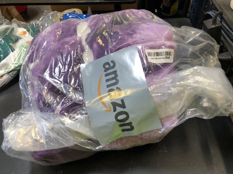 Photo 1 of Cozy Bliss Faux Fur Throw Blanket for Couch, Fuzzy Soft Plush Thick Bubble Blanket for Sofa Bedroom Living Room, 50 * 60 Inches Tie-dye Purple