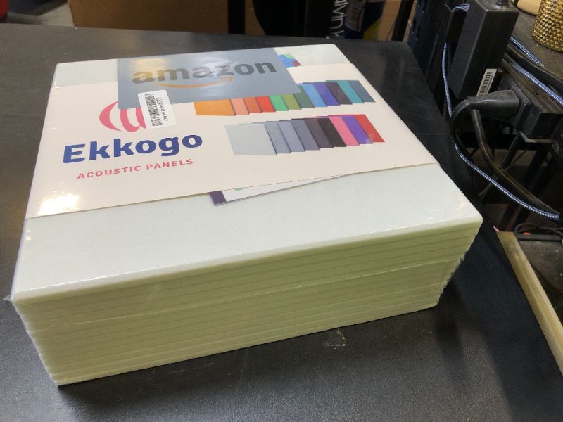 Photo 1 of Ekkogo Acoustic Panels 12-Pack Soundproof Wall Panels 12"X12"X0.4" Sound Panels High Density Sound Dampening Panels - [White Square]