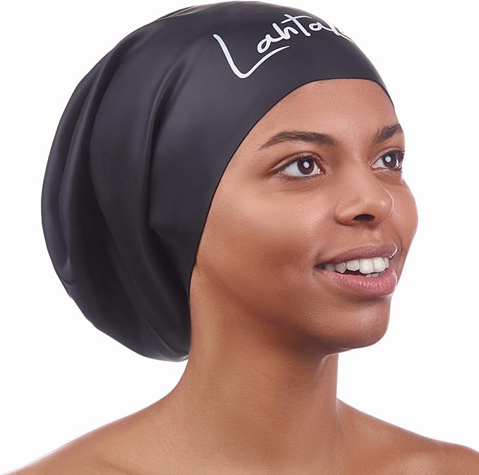 Photo 1 of SZ UNKNOWN Swim Cap for Long Hair - Waterproof Durable Silicone Swimming Cap for Braids, Dreadlocks, Weaves, Afros, Curls – Swim Caps for Women & Men – Anti-Leak Seal for Pool, Beach, Laps & Water Workouts
