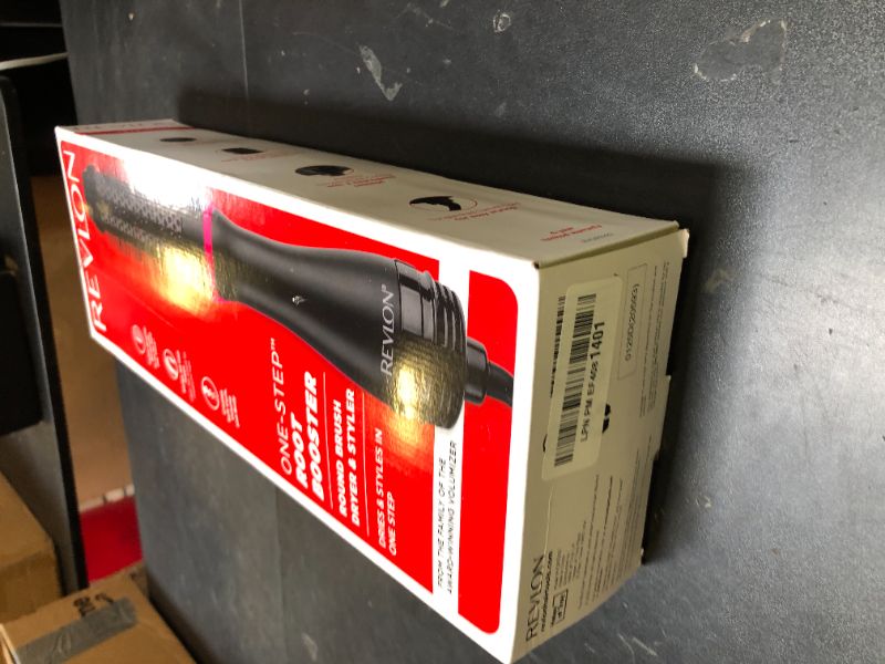Photo 1 of REVLON One-Step Hair Dryer and Styler - Root Booster Round Brush for Styling, Dryer Brush for Fast and Easy Salon-Quality Blowout, More Shine and Less Frizz (1-1/2 in)