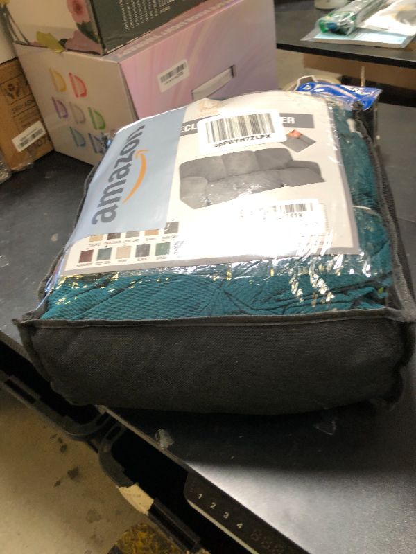 Photo 1 of ULTICOR Jacquard 8-Piece Recliner Sofa Covers, 3 Seater Reclining Couch Covers, Deep Teal