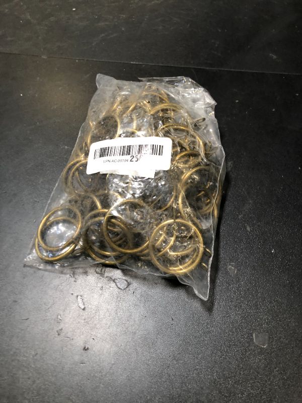 Photo 1 of WISION 60 Pcs Metal Curtain Rings & Hooks Set, 30 mm Internal Diameter, Bronze, Curtain Rod Rings with Eyelet