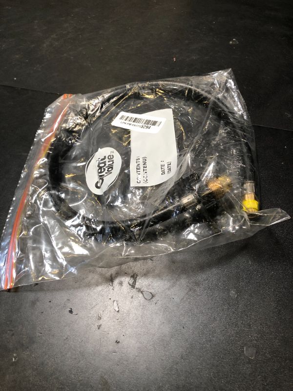 Photo 1 of 24" RUBBER HOSE PIGTAIL MALE POL TO 1/4" MALE INVERTED FLARE PROPANE LPG RV Propane Hose Kit Use with Cam-co's 4-port Propane Tee, for RV Trailer, Propane Turkey Fryer, Gas Grill,